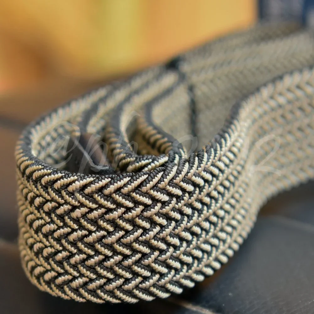 Tommy Bahama Men's Stretch Braided Belt‎ Black/Khaki